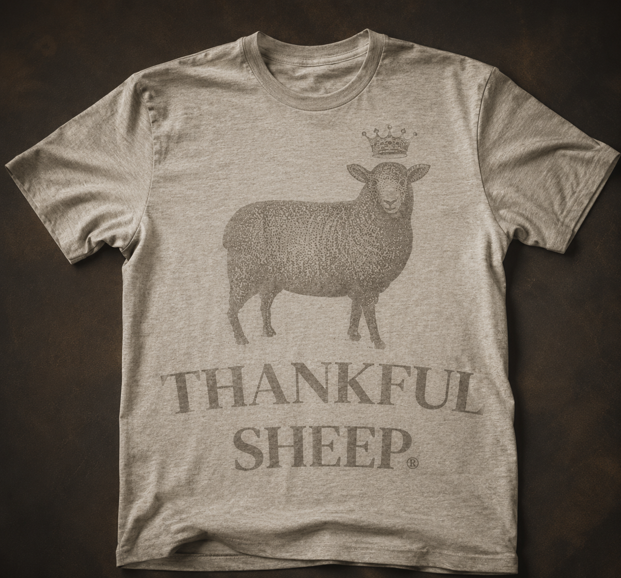 The Heritage Statement Tee Natural Heather Sepia