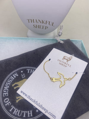 Thankful Sheep 925 Sterling Silver Dove Choker Necklace