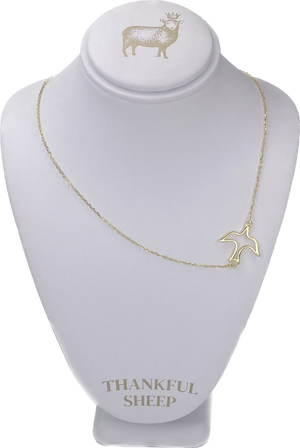 Thankful Sheep 925 Sterling Silver Dove Choker Necklace