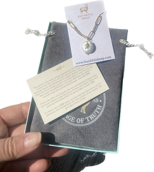 Thankful Sheep Stainless Steel Link Pearl Necklace