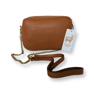 Thankful Sheep Leather Crossbody in Camel