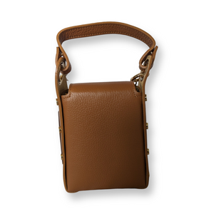 Leather "Bee" Small Crossbody in Camel