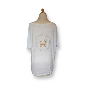 Thankful Sheep V-Neck T-Shirt White