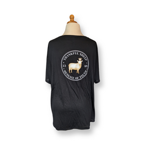 Thankful Sheep V-Neck T-Shirt Black