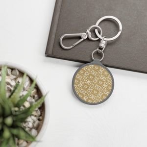 Thankful Sheep Icons Keychain  Gold/Light Gray