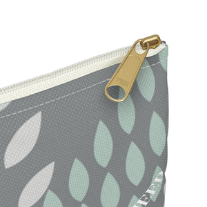 Thankful Sheep Whispers Zipper Pouch  Gray/Light Gray/Gold/Blue