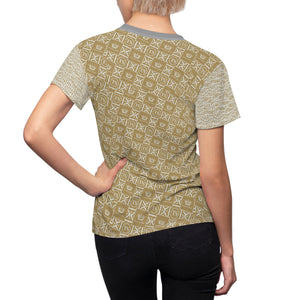 Thankful Sheep Icons and All Over Sheep T-Shirt  Gold/Light Gray