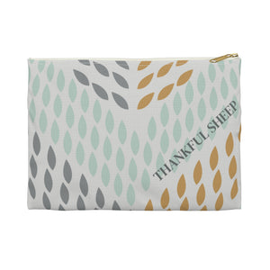 Thankful sheep Whispers Zipper Pouch   Light Gray/Gray/Gold/Blue