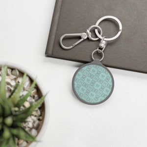 Thankful Sheep Icons Keychain   Blue/Gray