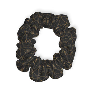 Thankful Sheep Circle Icons Scrunchie   Black/Gold