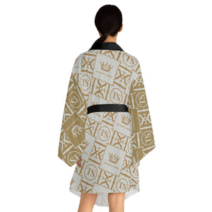 Thankful Sheep Icons Reversed Robe  Light Gray/Gold