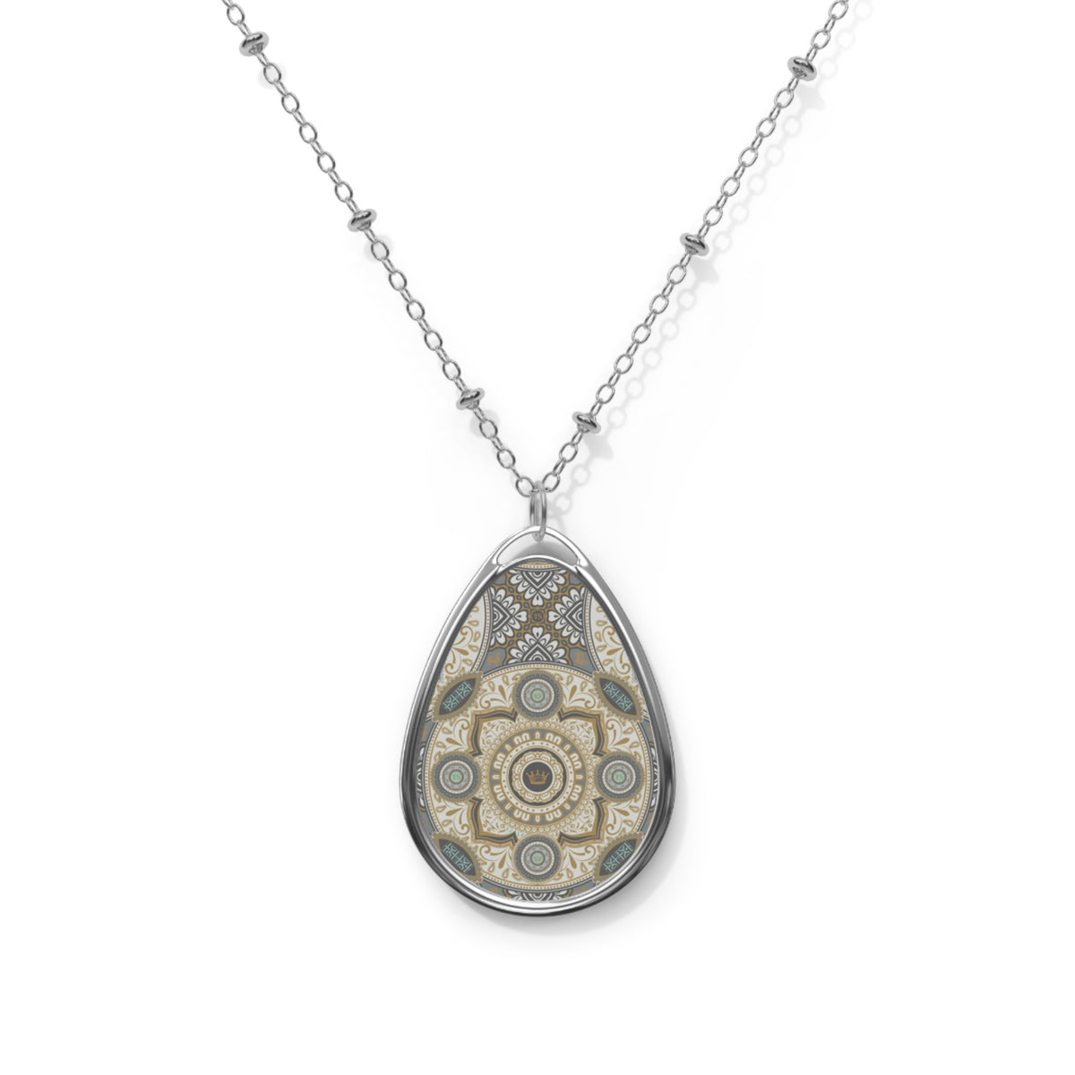 Thankful Sheep Harmony Oval Drop Necklace  Grays