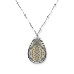 Thankful Sheep Harmony Oval Drop Necklace  Grays