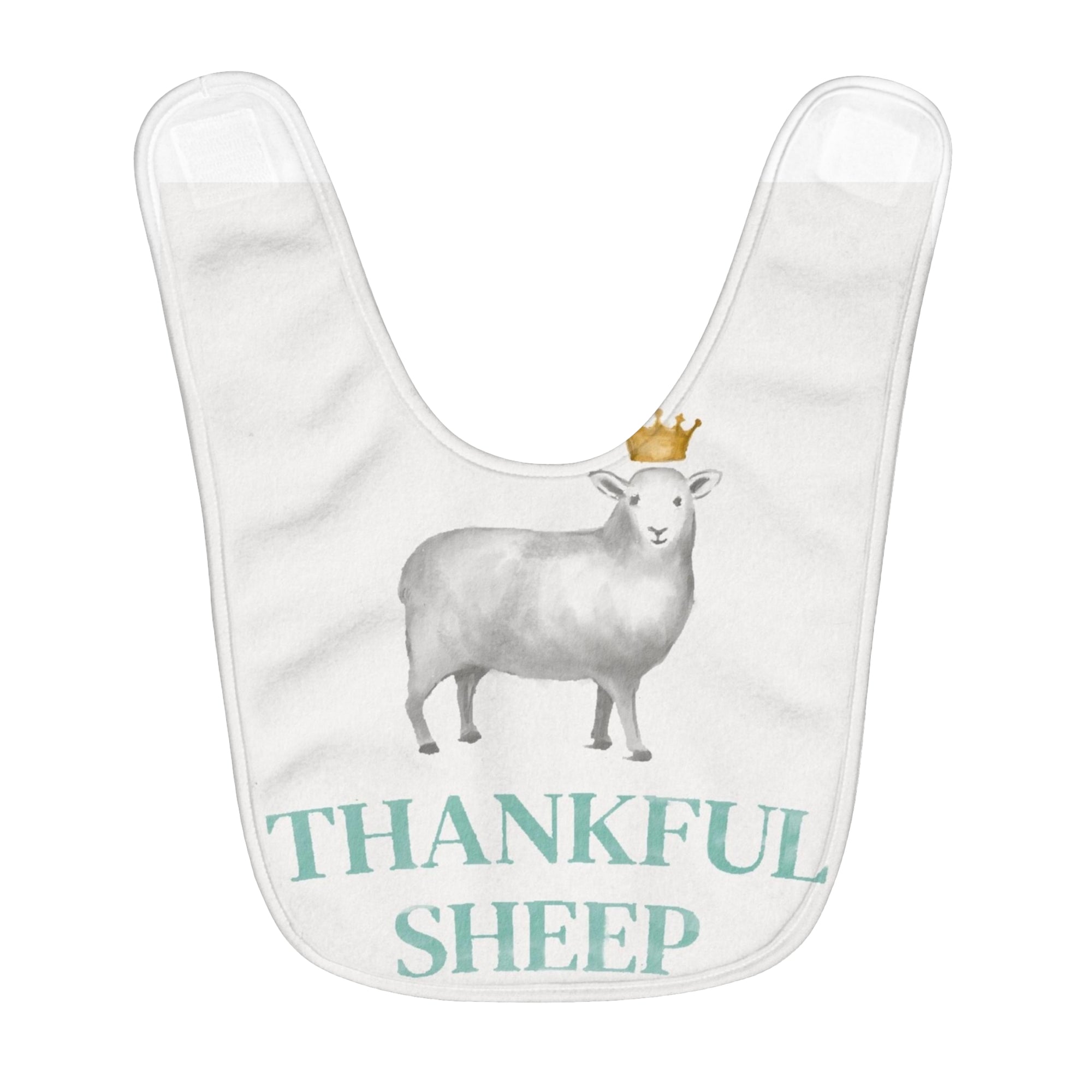 Thankful Sheep Fleece Baby Bib