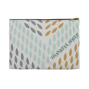 Thankful sheep Whispers Zipper Pouch   Light Gray/Gray/Gold/Blue