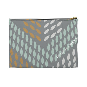 Thankful Sheep Whispers Zipper Pouch  Gray/Light Gray/Gold/Blue