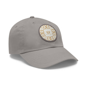 Thankful Sheep Icons Dad Hat with Round Patch  Icons  Light Gray/Gold   Center Crown