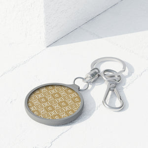 Thankful Sheep Icons Keychain  Gold/Light Gray