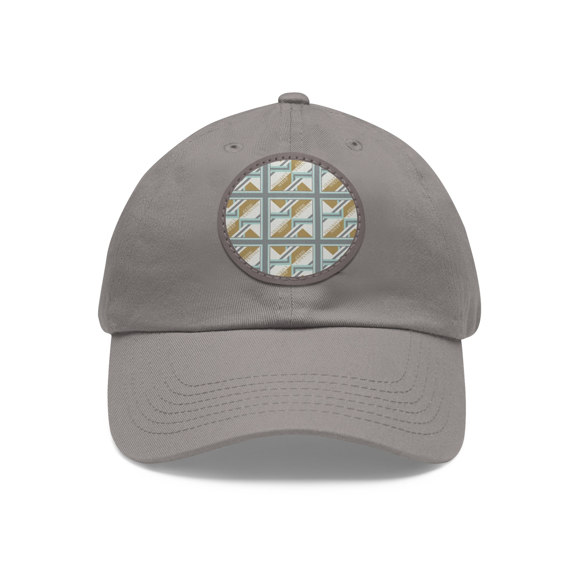 Thankful Sheep Bold Sheep Dad Hat With Round Patch   Gray/Light Gray/Blue/Gold