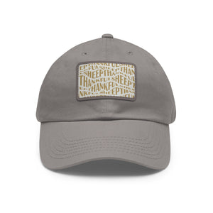 Thankful Sheep All Over Sheep Patch Dad Hat Light Gray/Gold