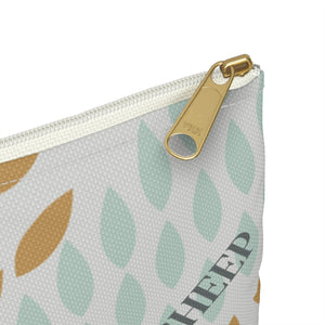 Thankful sheep Whispers Zipper Pouch   Light Gray/Gray/Gold/Blue