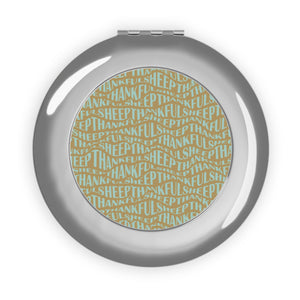 Thankful Sheep All Over Sheep Compact Mirror Gold/Blue