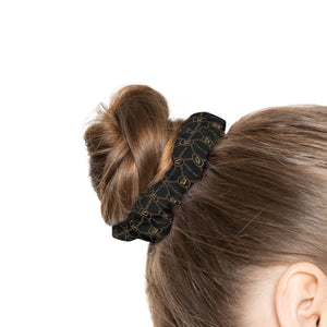 Thankful Sheep Circle Icons Scrunchie   Black/Gold