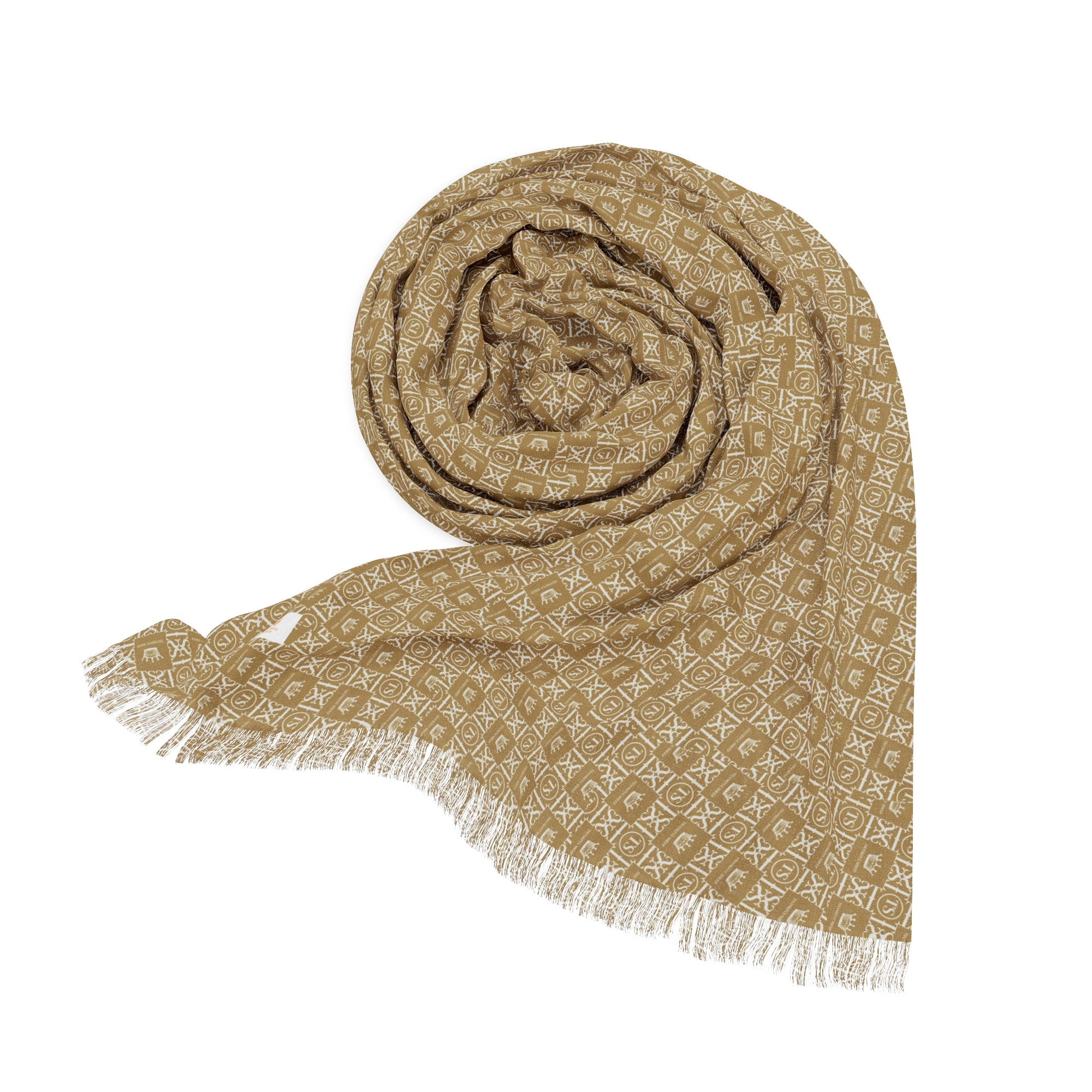 Thankful Sheep Icons Scarf   Gold/Light Gray