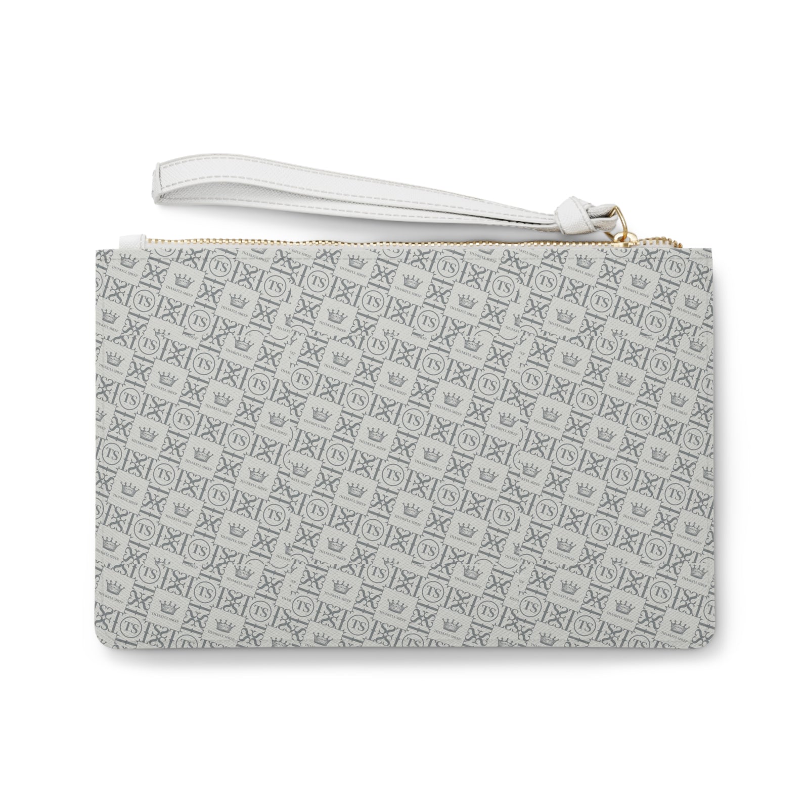 Thankful Sheep Icons Clutch   Gray/Light Gray