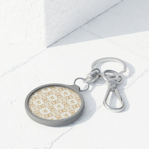 Thankful Sheep Icons Keychain   Light Gray/Gold