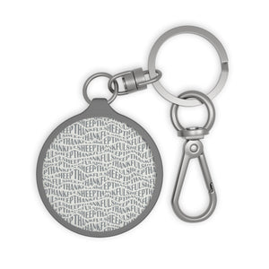 Thankful Sheep All Over Sheep Keychain  Light Gray/Gray