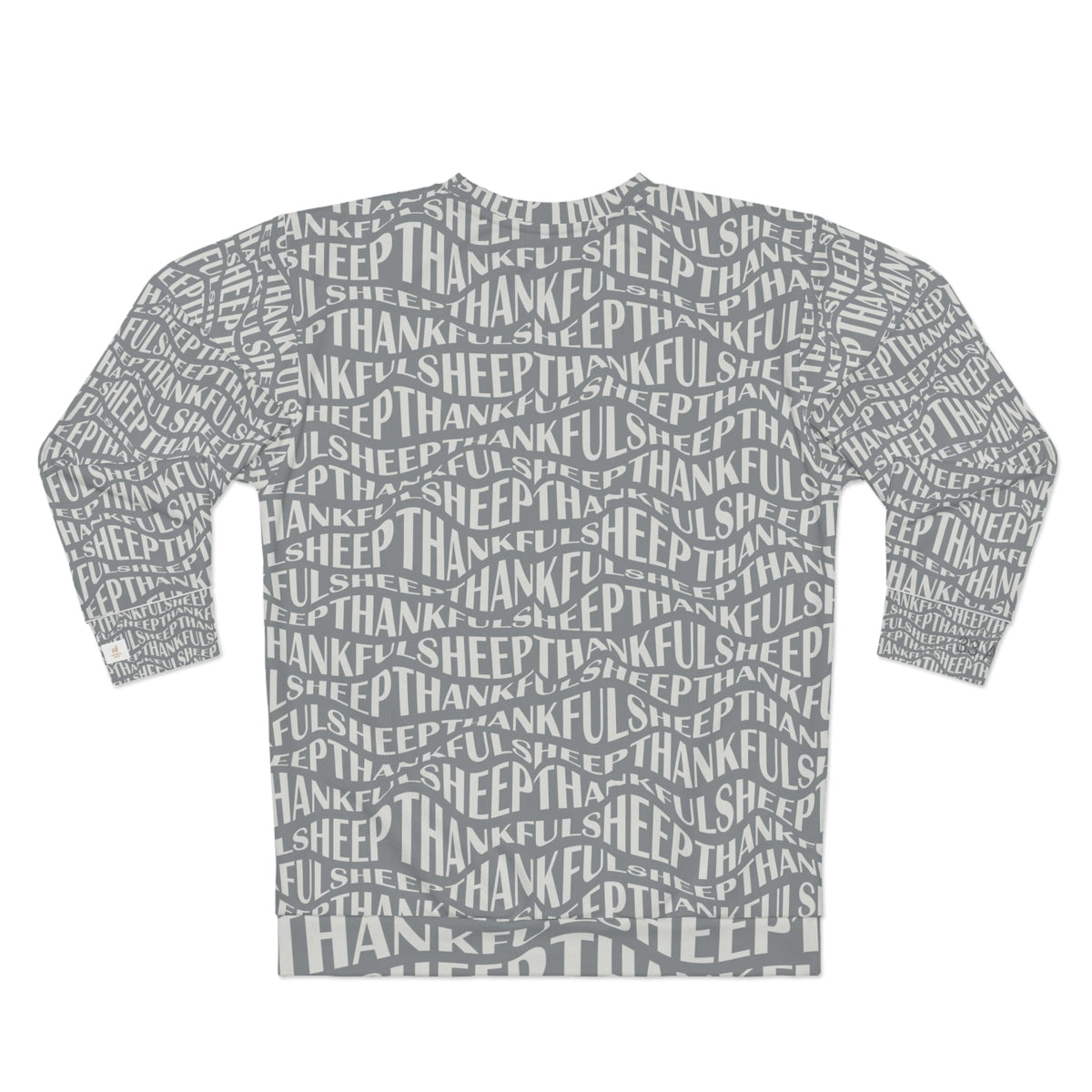 Thankful Sheep Sweatshirt in All Over Sheep Design  Gray/Light Gray