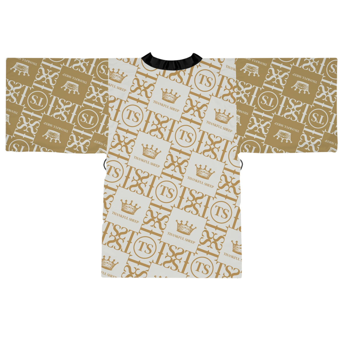 Thankful Sheep Icons Reversed Robe  Light Gray/Gold
