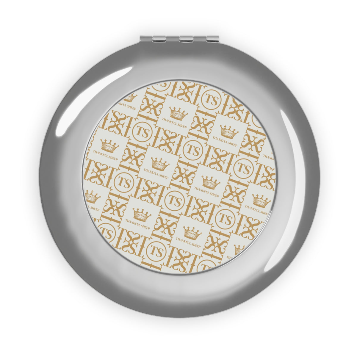 Thankful Sheep Icons Compact Mirror Light Gray/Gold