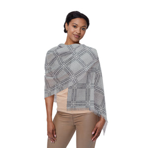 Thankful Sheep Interlock Scarf   Gray/Light Gray