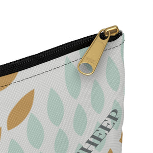 Thankful sheep Whispers Zipper Pouch   Light Gray/Gray/Gold/Blue