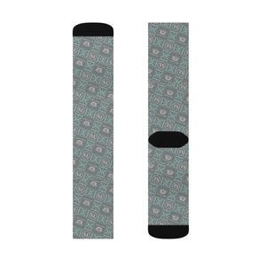 Thankful Sheep Icons Socks  Gray/Blue/Light Gray/Black