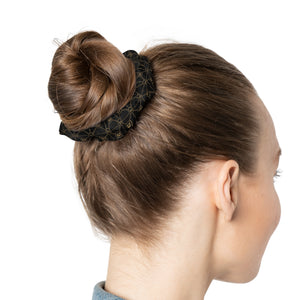 Thankful Sheep Circle Icons Scrunchie   Black/Gold