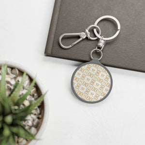 Thankful Sheep Icons Keychain   Light Gray/Gold