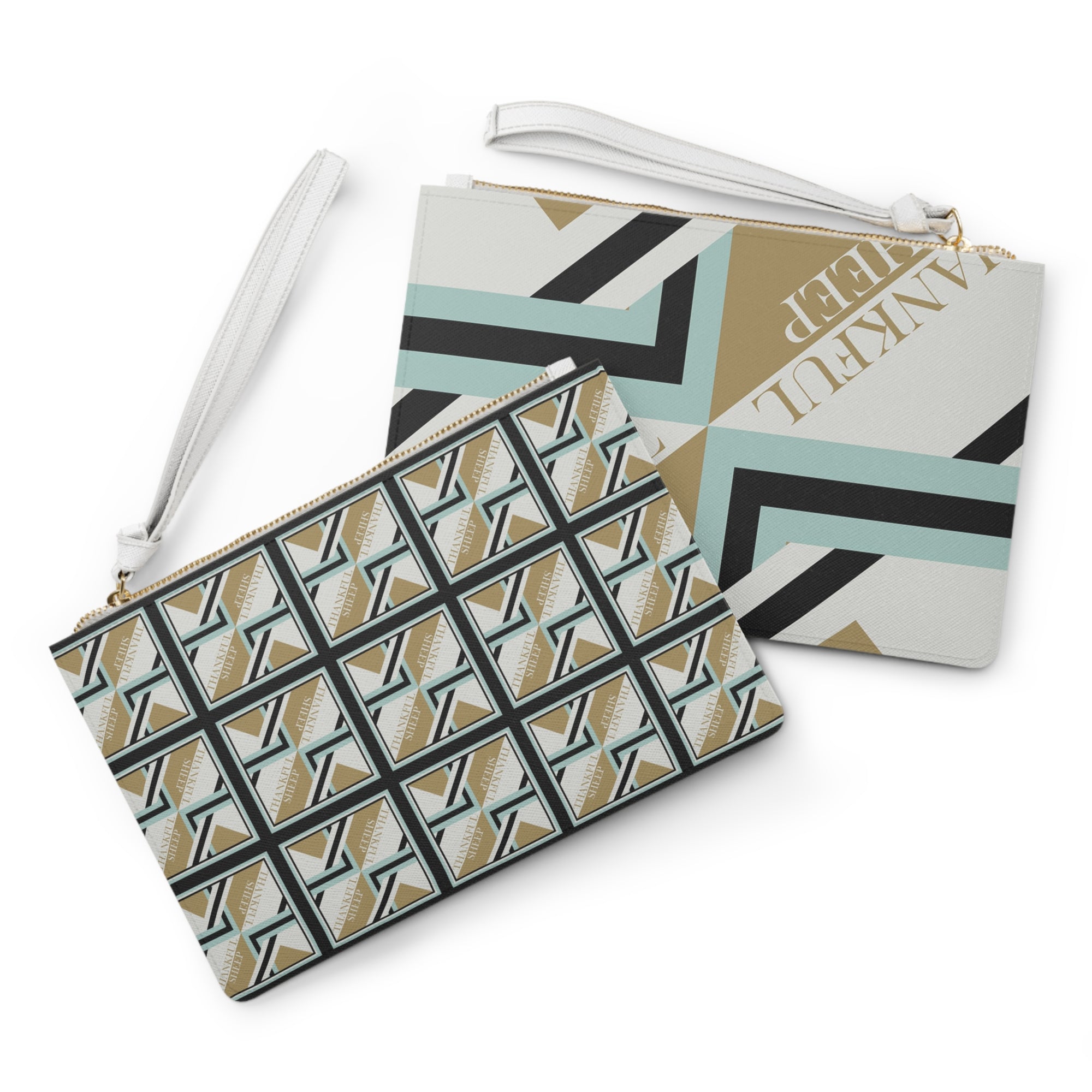 Thankful Sheep Bold Sheep Reversible Clutch  Gold/Blue/Light Gray/Black