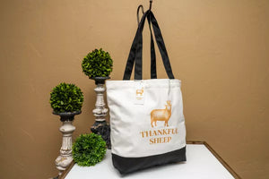 Thankful Sheep Cotton Tote