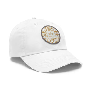 Thankful Sheep Icons Dad Hat with Round Patch  Icons  Light Gray/Gold   Center Crown