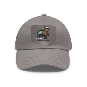 Thankful Sheep Painted Sheep Dad Hat on Leather