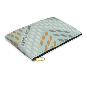 Thankful Sheep Whispers Zipper Pouch    Blue/Gold/Gray/Light Gray