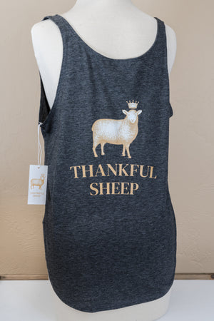 Thankful Sheep Tank Top Gray