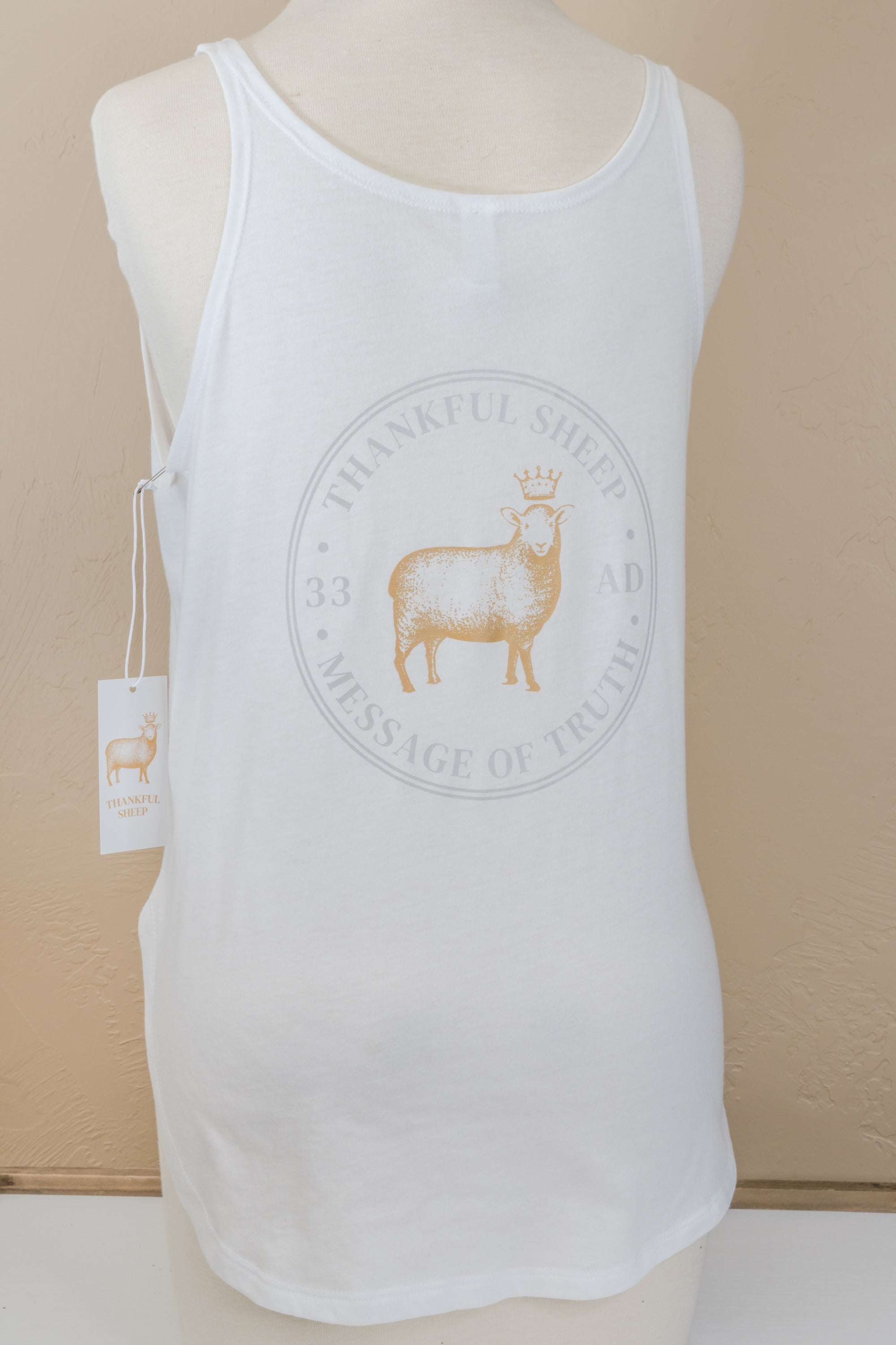 Thankful Sheep Tank Top White