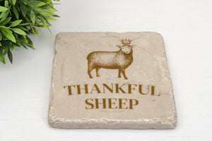 Thankful Sheep Logo Coaster