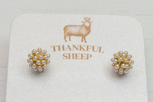 Thankful Sheep Dainty Stud Fussy Pearl Earring