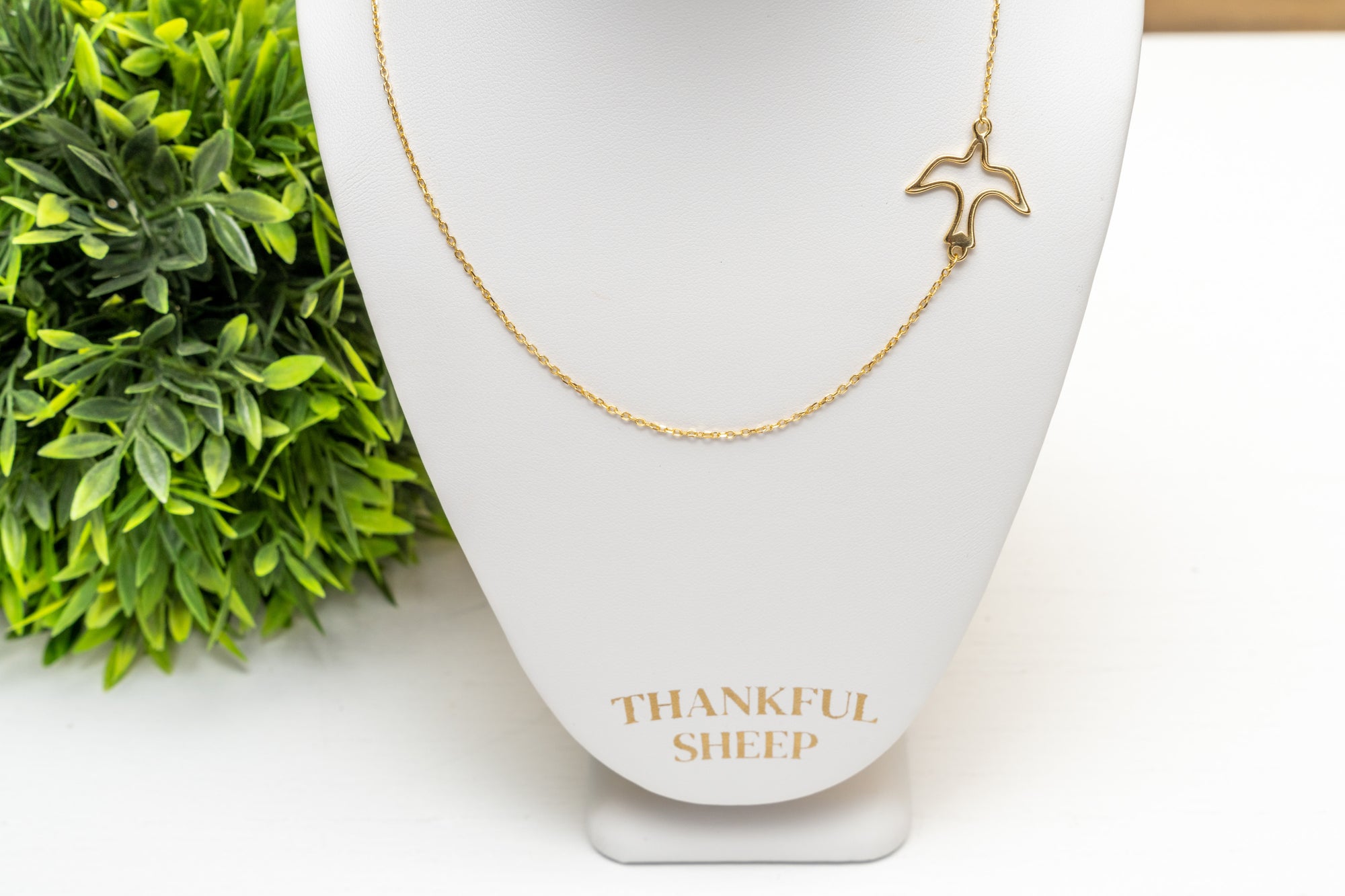 Thankful Sheep 925 Sterling Silver Dove Choker Necklace