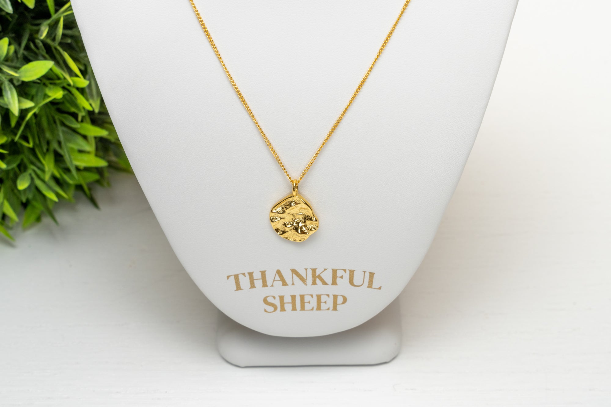 Thankful Sheep 925 Sterling Silver Irregular Pendant Necklace